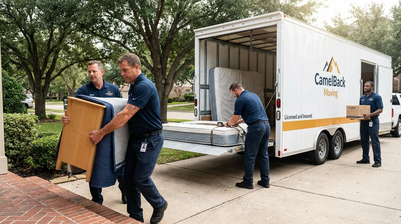 Crew loading residential truck for cross-state move from Walbridge, OH