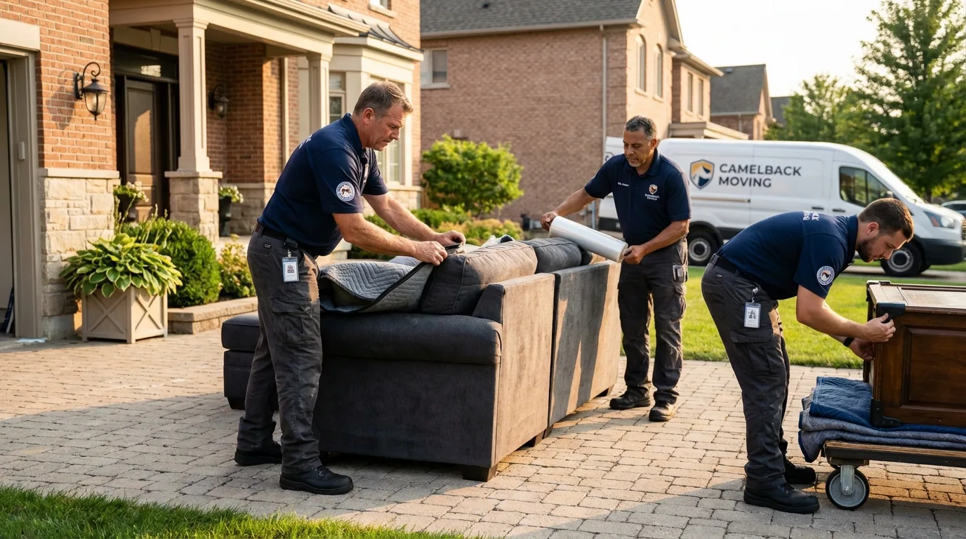 Large estate moving crew wrapping furniture in Walbridge, OH